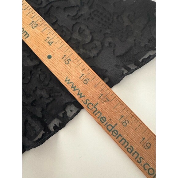 Dressbarn Babydoll Top L Black Lace Y2K Velvet Burnout Whimsigoth Bell Sleeve - Picture 13 of 15